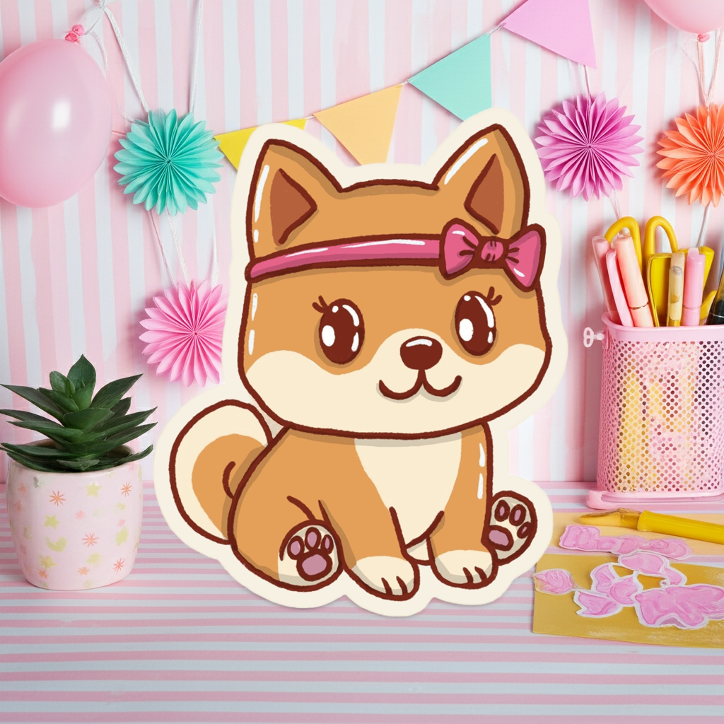 XL-Sticker Shiba-Inu Mädchen „Yumi"