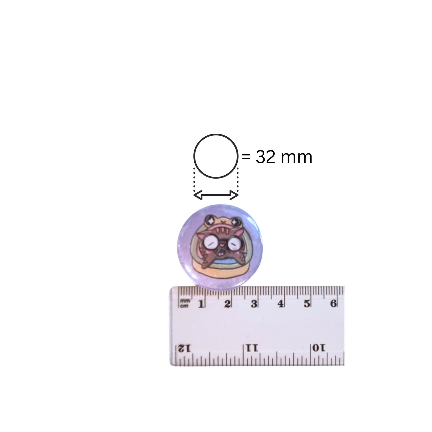 Button ⌀ 32 mm, 3er-Set, Mieze Ludwig, Hugo & Wilma