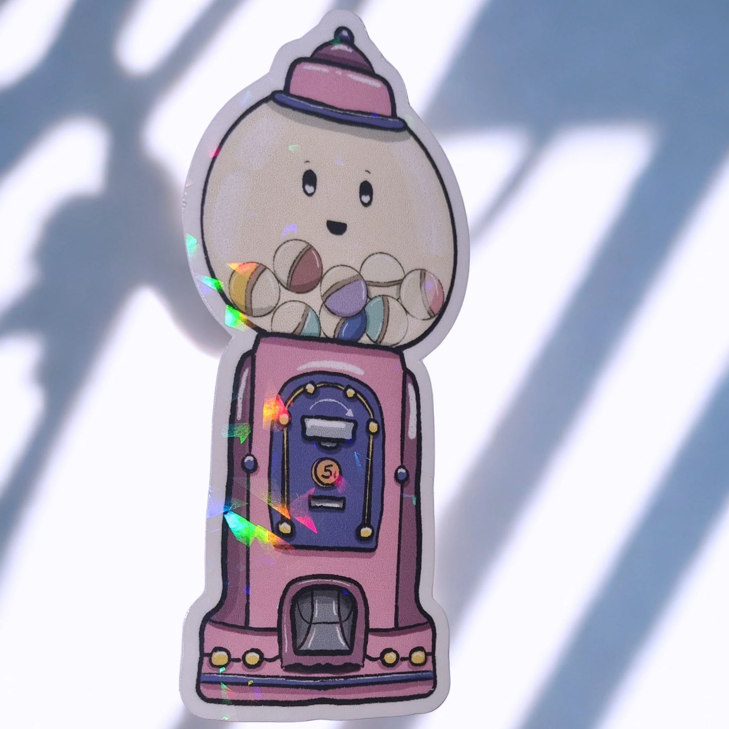 Kugel Automat als Holo Sticker aus dem Retro Sticker Set "80er Flashback" - millicat.de