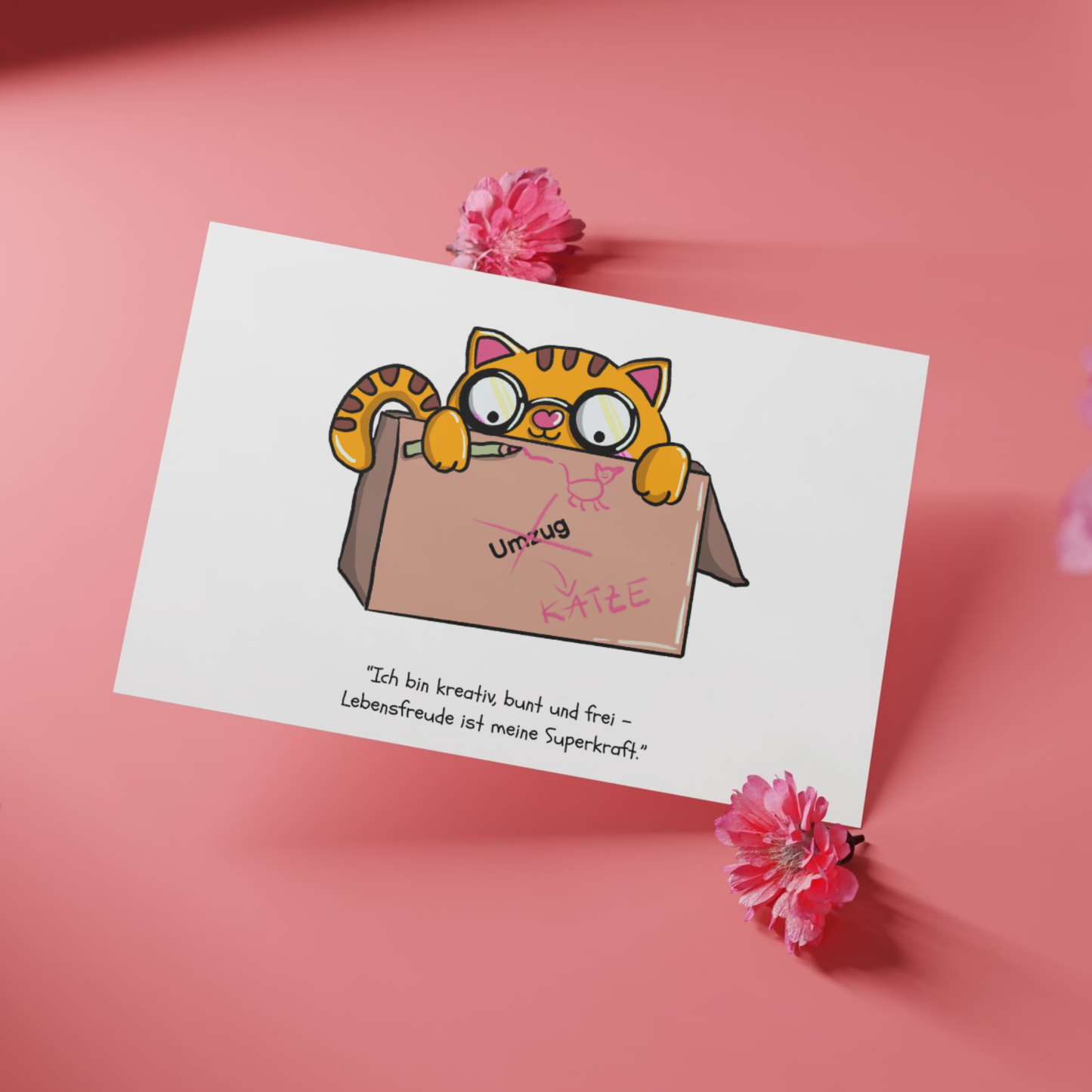 Postkarte „Mieze Maximus – Kreativität ist deine Superkraft“
