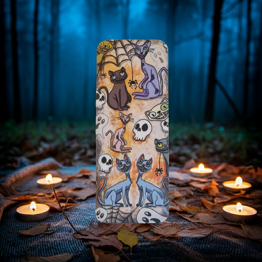 Lesezeichen halloween Katzen - Gruselige Katzen - klassisches Lesezeichen
