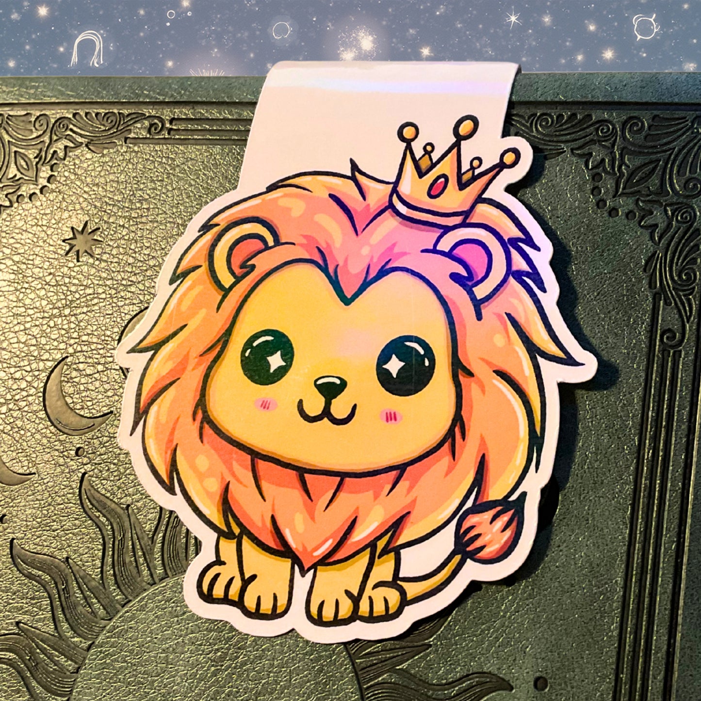 Magnetisches Lesezeichen mit Sternzeichen-Motiv "Löwe"