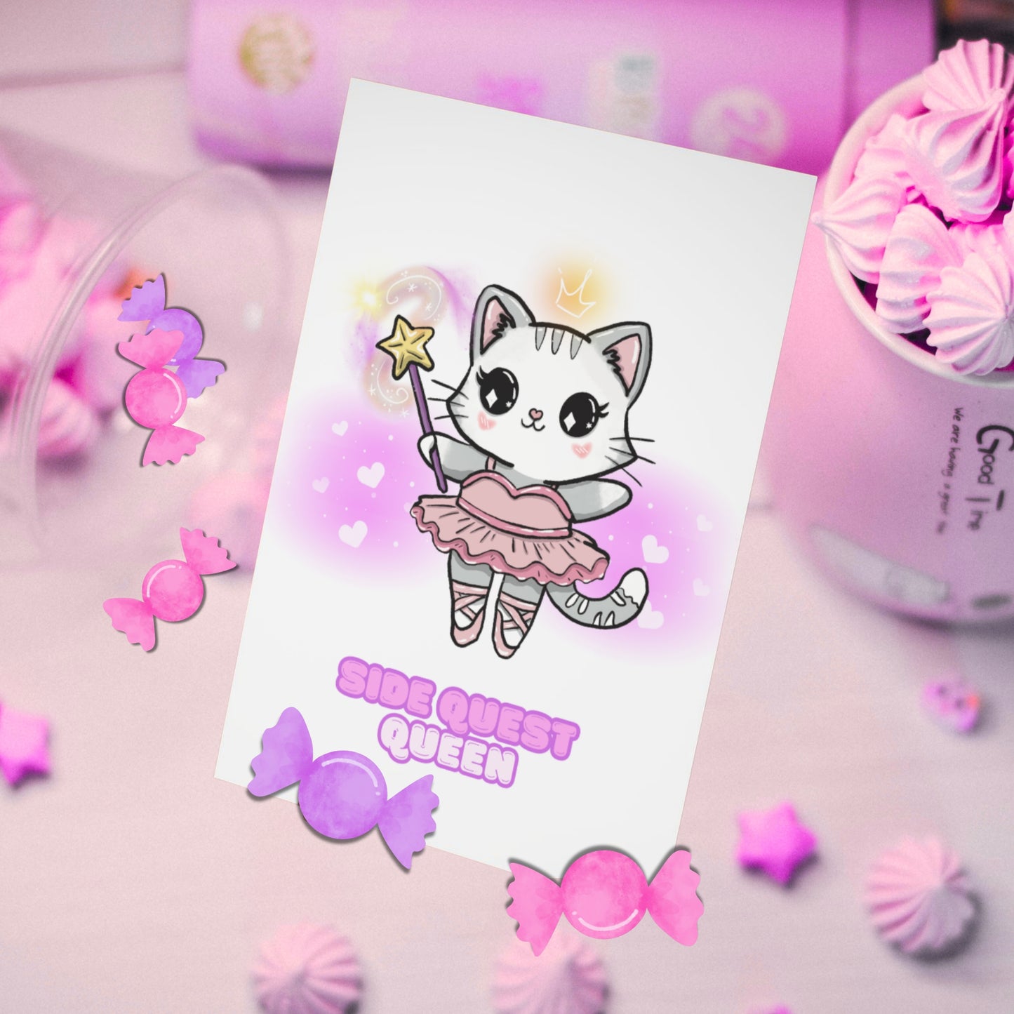 Postkarte Side Quest Queen | Just Neurospicy