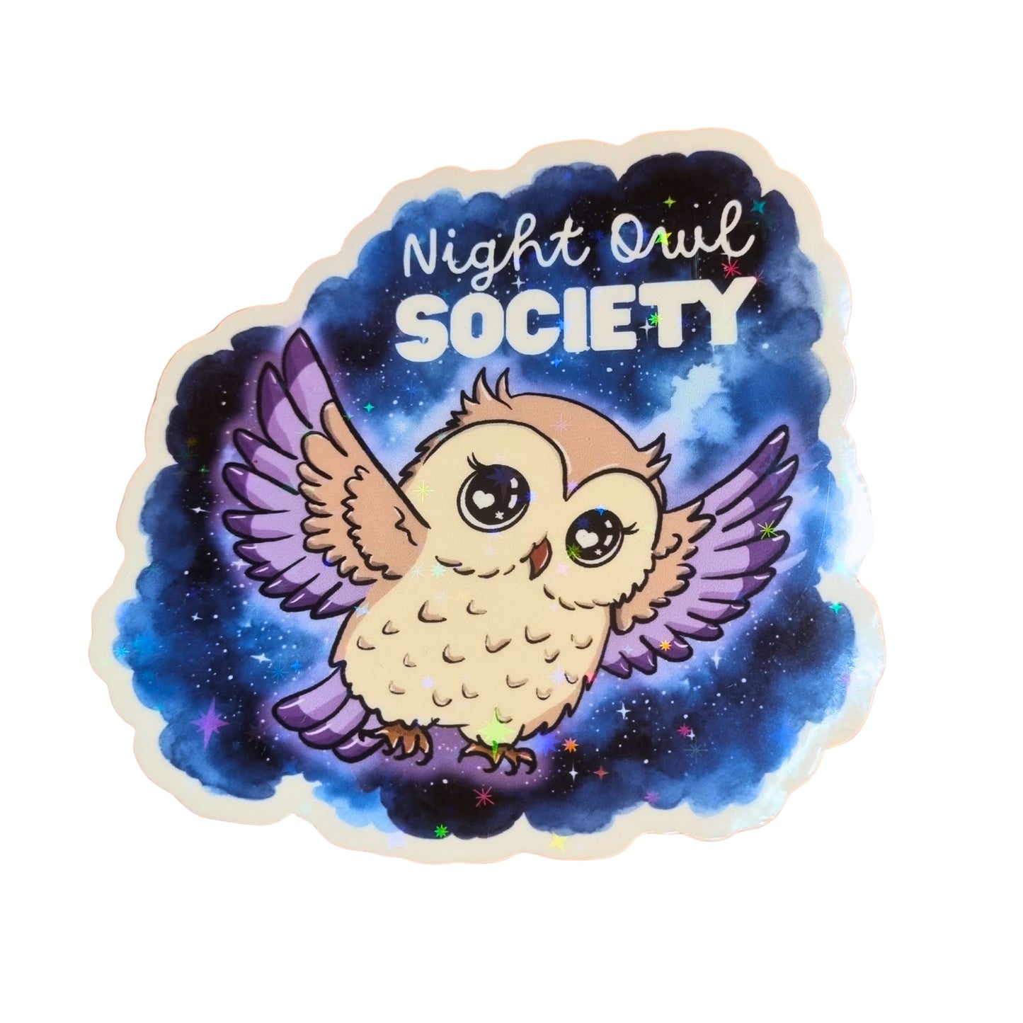 XL-Sticker "Night Owl Society" - Eulensticker mit Holo-Effekt