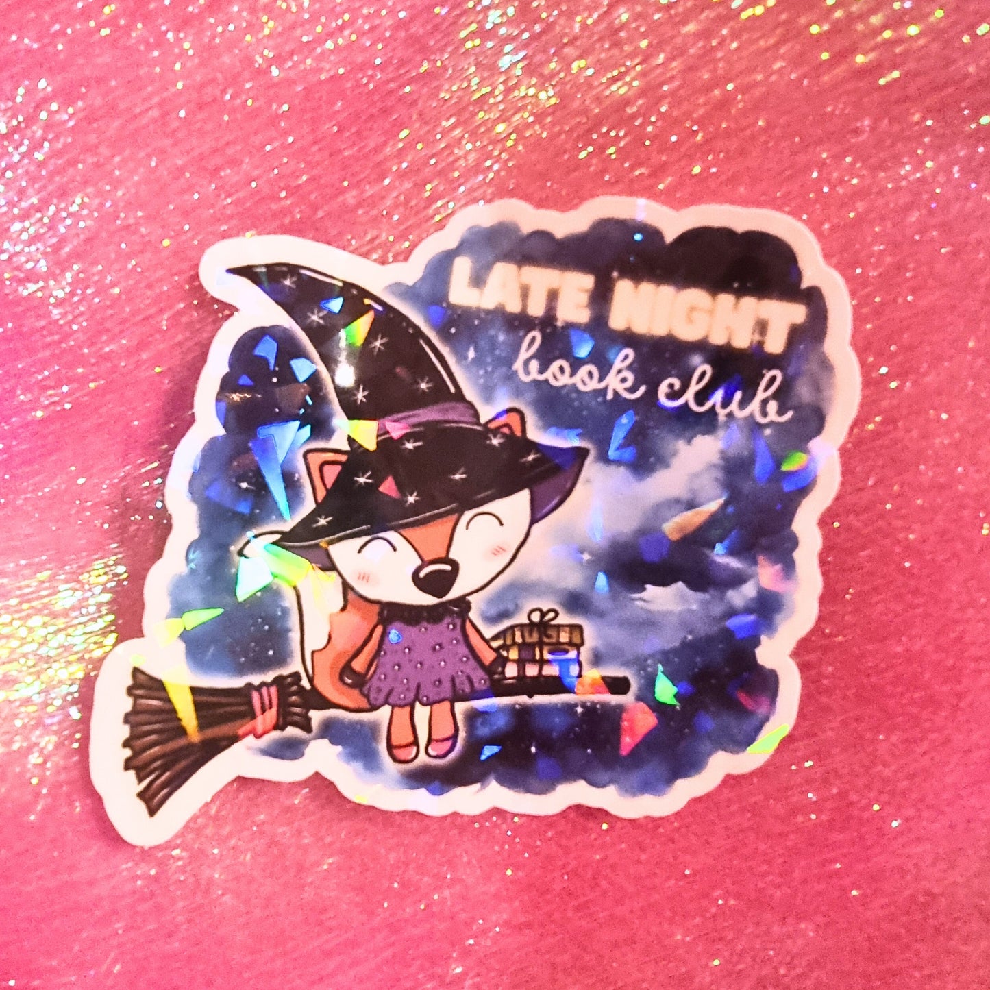 XL-Sticker "Late Night Book Club" - Vinyl Sticker mit Holo-Effekt