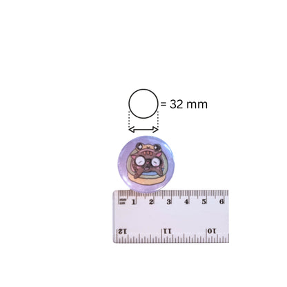 Button ⌀ 32 mm, 3er-Set, Mieze Ludwig, Hugo & Wilma