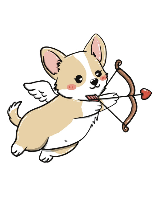 Das erste Motiv vom neuen Hundesticker Bogen mit den kleinen süßen Corgis. Nicht nur zum Valentinstag ein tolles Geschenk.
