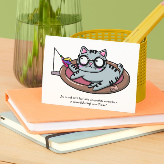 Postkarte "Mieze Franz - In der Ruhe liegt Stärke"