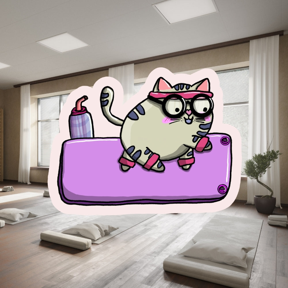 XL-Holo-Sticker "Mieze Käthe" - Ein süßer Yoga-Katzensticker