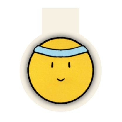Magnetlesezeichen Smiley mit Stirnband einseitig