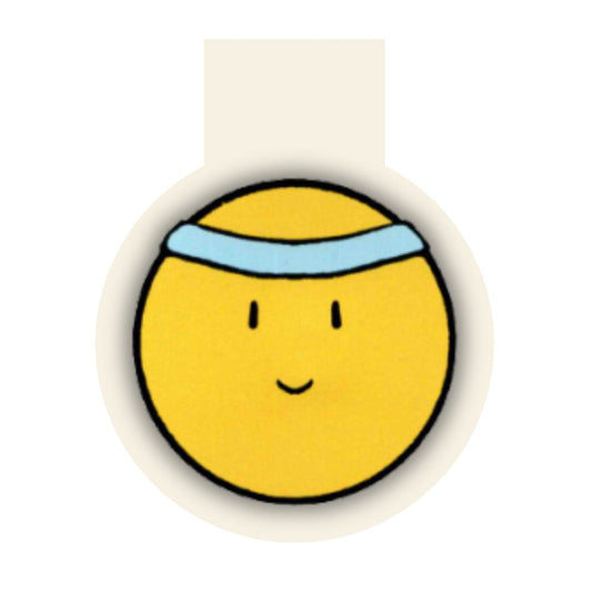 Magnetlesezeichen Smiley mit Stirnband einseitig