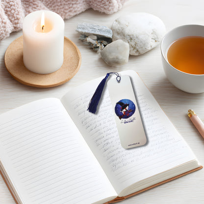 Beispiel für Lesezeichen Anwendung im Buch - klassisches Lesezeichen Fuchs mit Quaste von Millicat