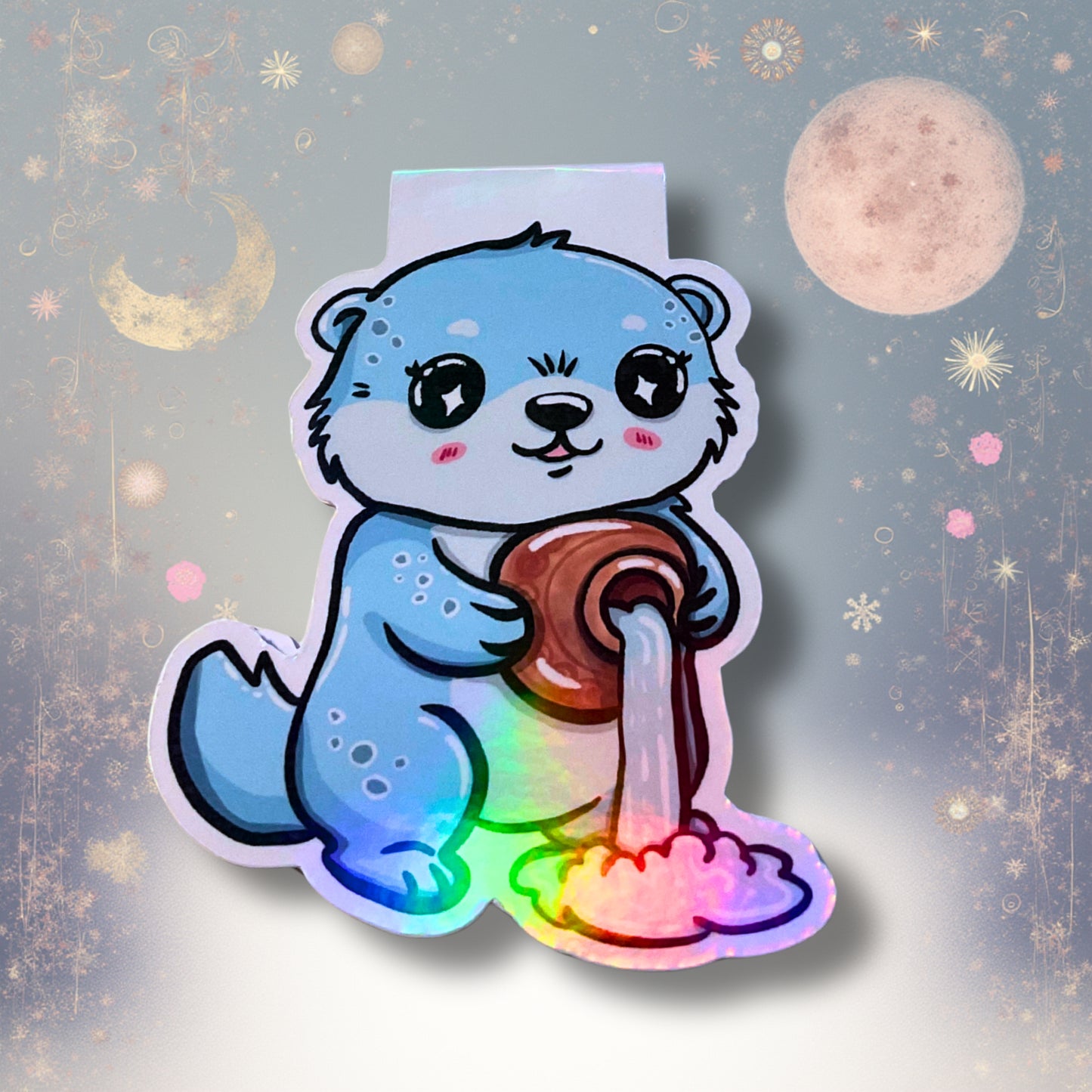 Magnetisches Lesezeichen mit Sternzeichen-Motiv "Wassermann"