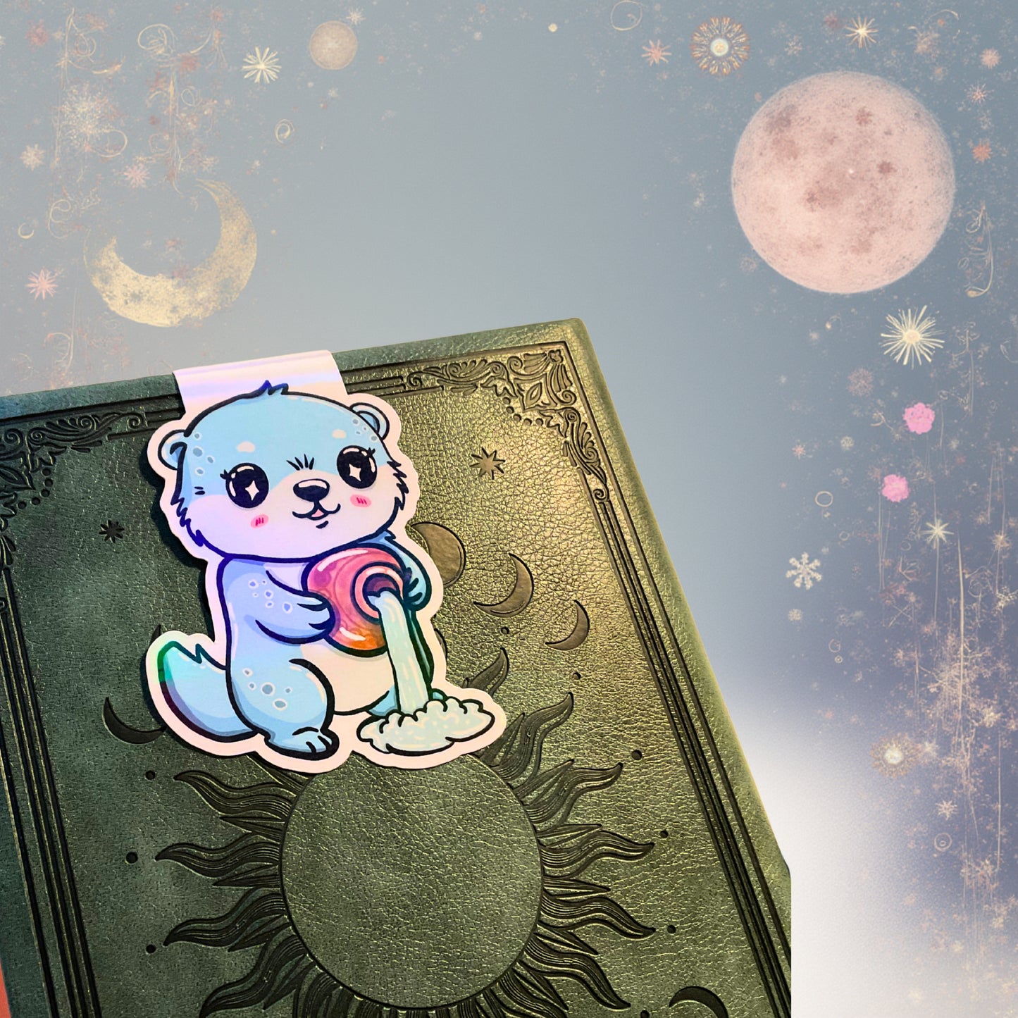 Magnetisches Lesezeichen mit Sternzeichen-Motiv "Wassermann"