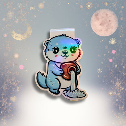 Magnetisches Lesezeichen mit Sternzeichen-Motiv "Wassermann"