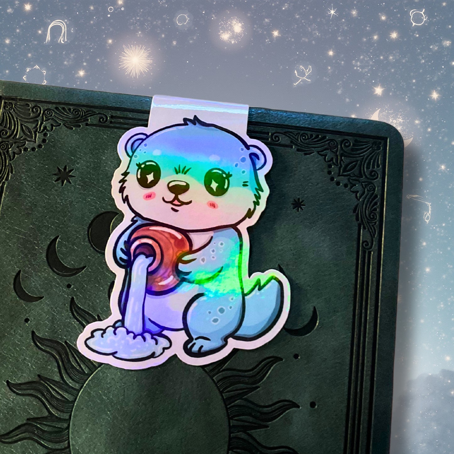 Magnetisches Lesezeichen mit Sternzeichen-Motiv "Wassermann"