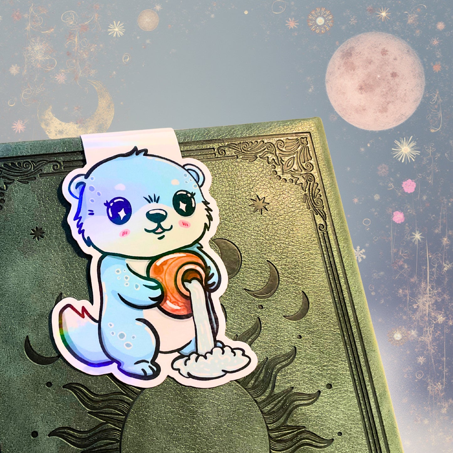 Magnetisches Lesezeichen mit Sternzeichen-Motiv "Wassermann"