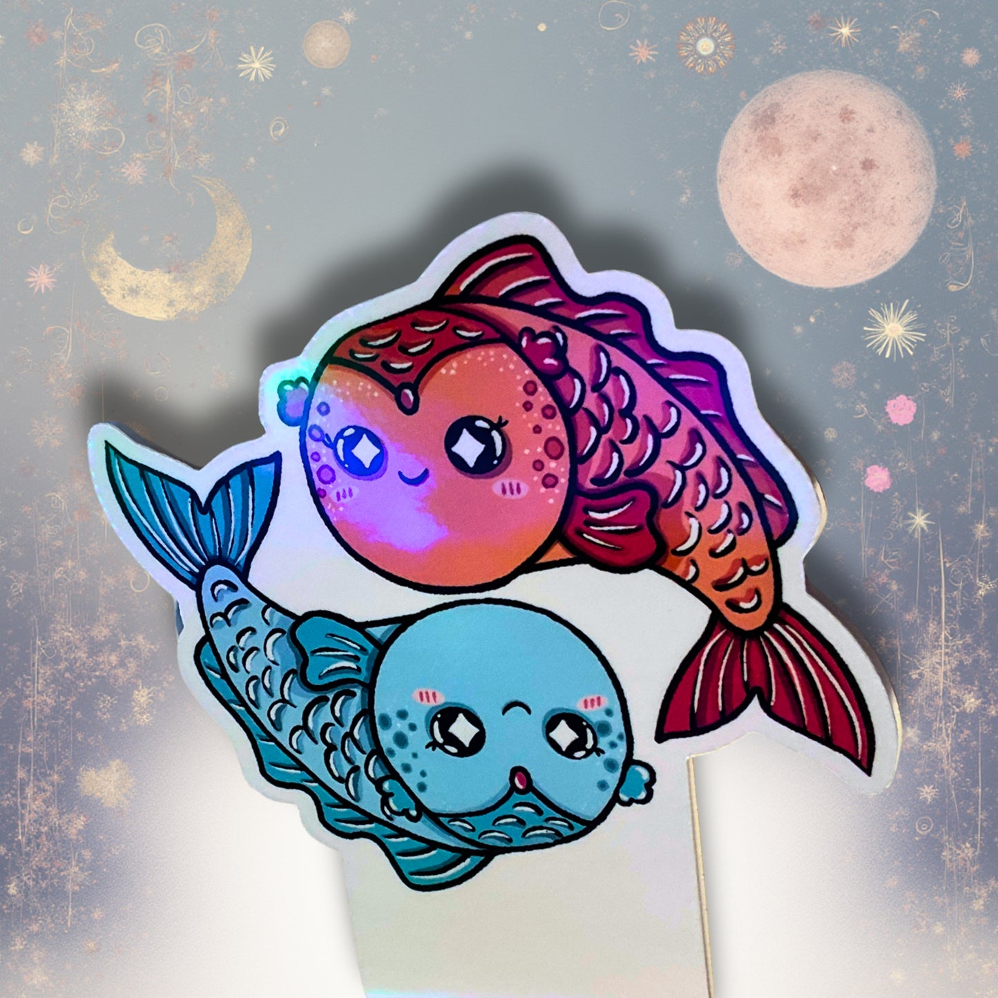 Magnetisches Lesezeichen mit Sternzeichen-Motiv "Fische"