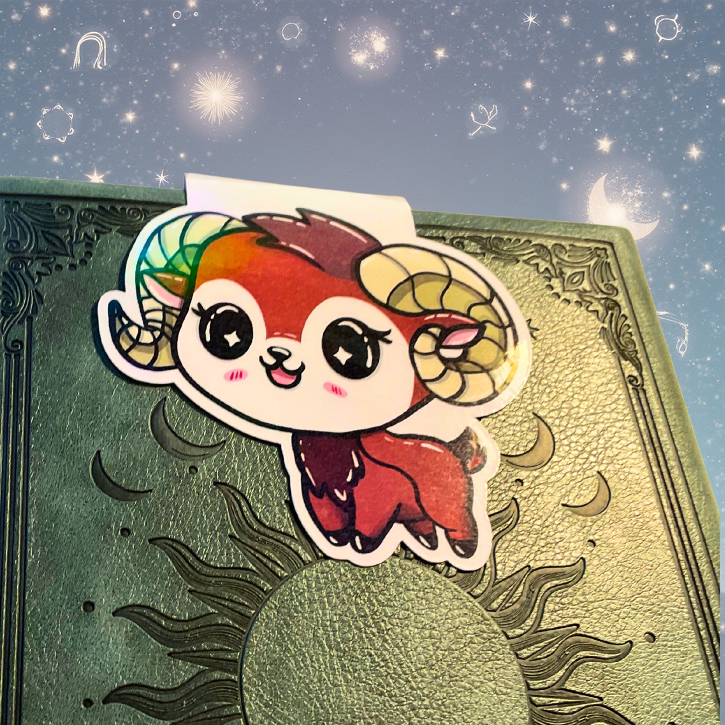 Magnetisches Lesezeichen mit Sternzeichen-Motiv "Widder"