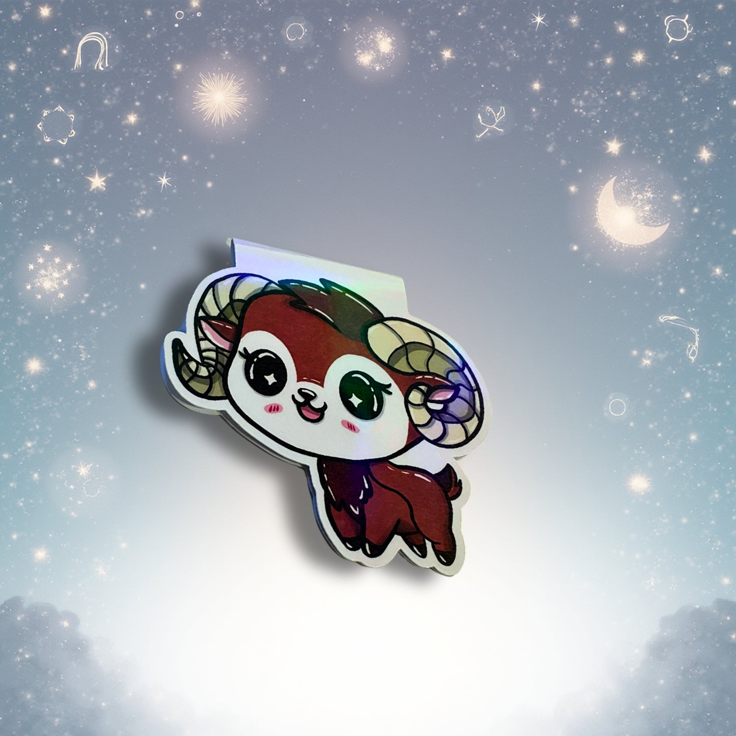 Magnetisches Lesezeichen mit Sternzeichen-Motiv "Widder"