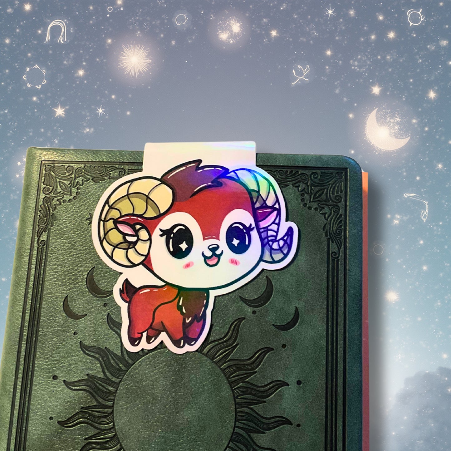 Magnetisches Lesezeichen mit Sternzeichen-Motiv "Widder"