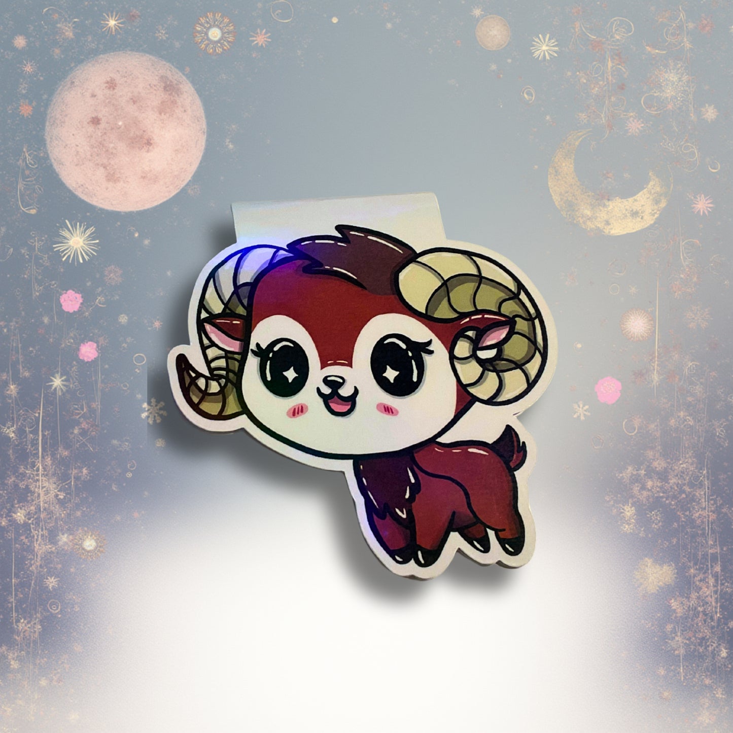 Magnetisches Lesezeichen mit Sternzeichen-Motiv "Widder"