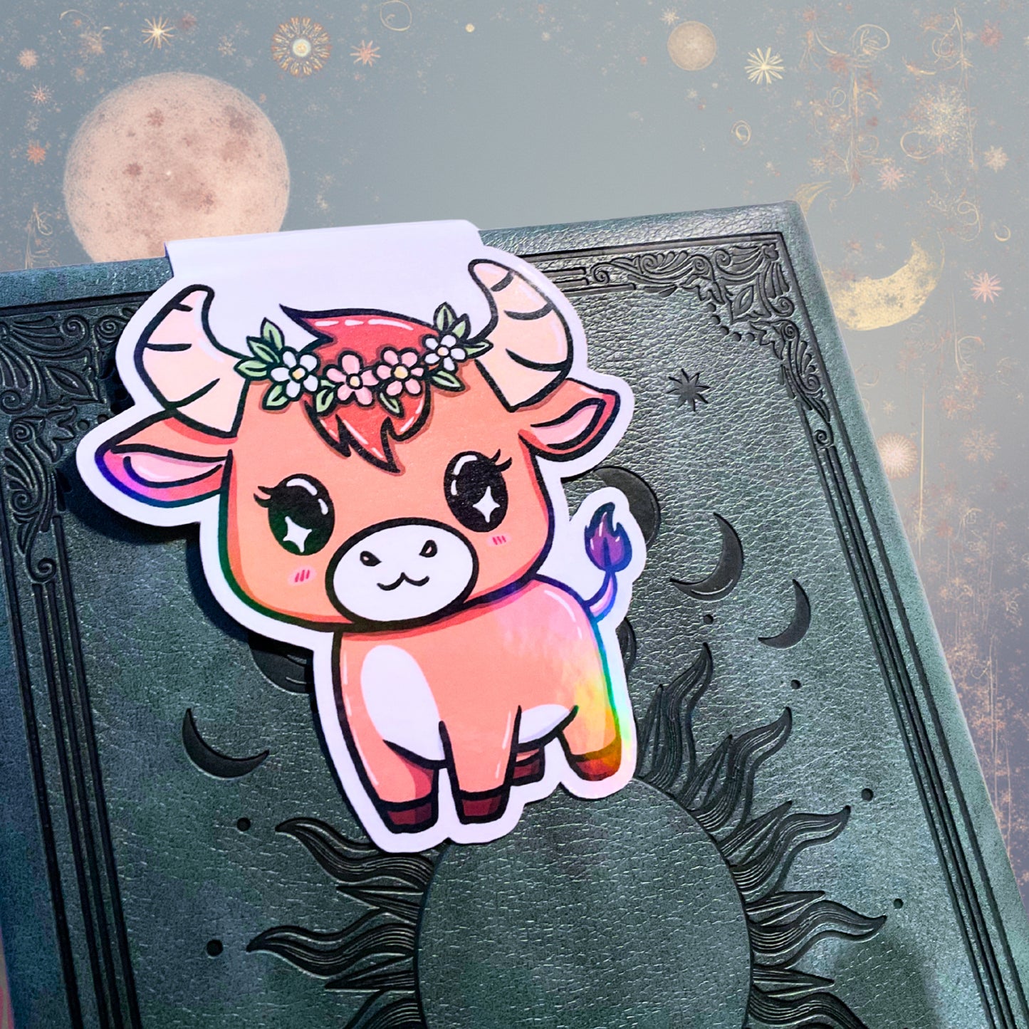 Magnetisches Lesezeichen mit Sternzeichen-Motiv "Stier"