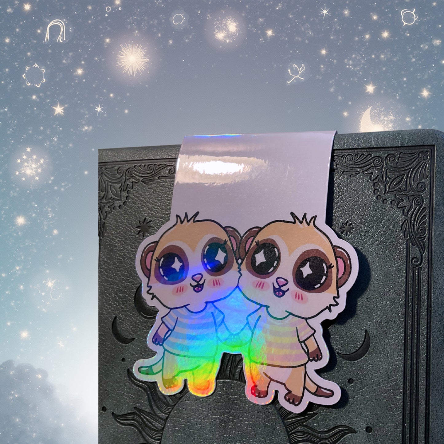 Magnetisches Lesezeichen mit Sternzeichen-Motiv "Zwilling"