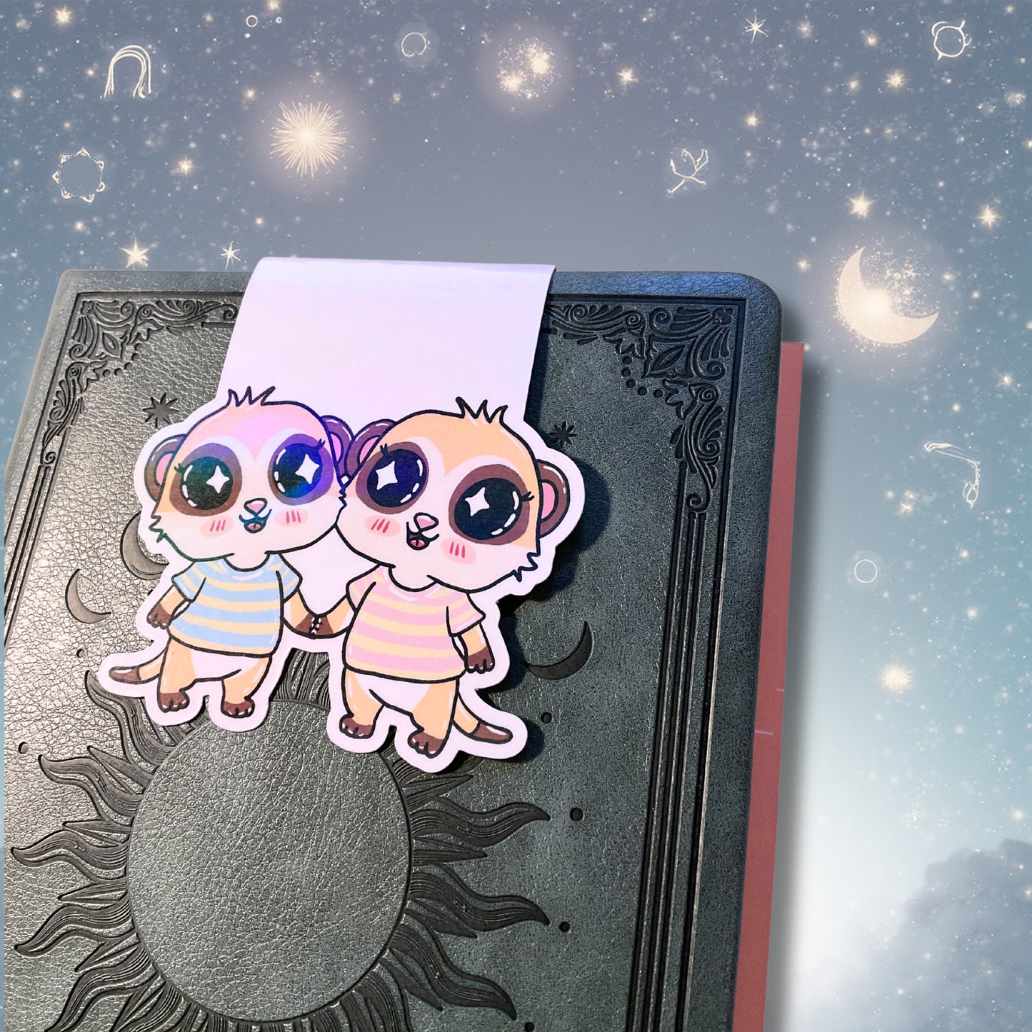 Magnetisches Lesezeichen mit Sternzeichen-Motiv "Zwilling"