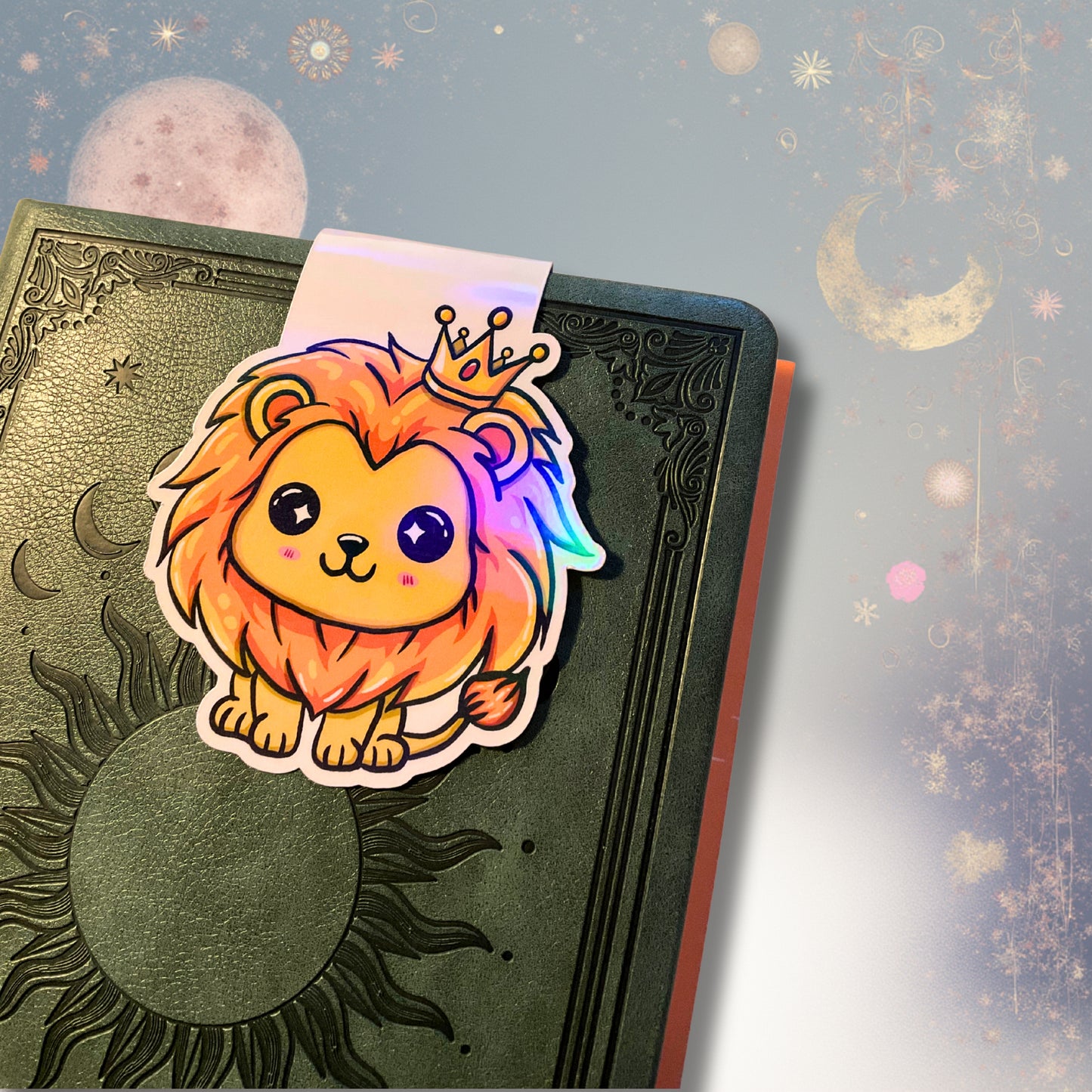 Magnetisches Lesezeichen mit Sternzeichen-Motiv "Löwe"