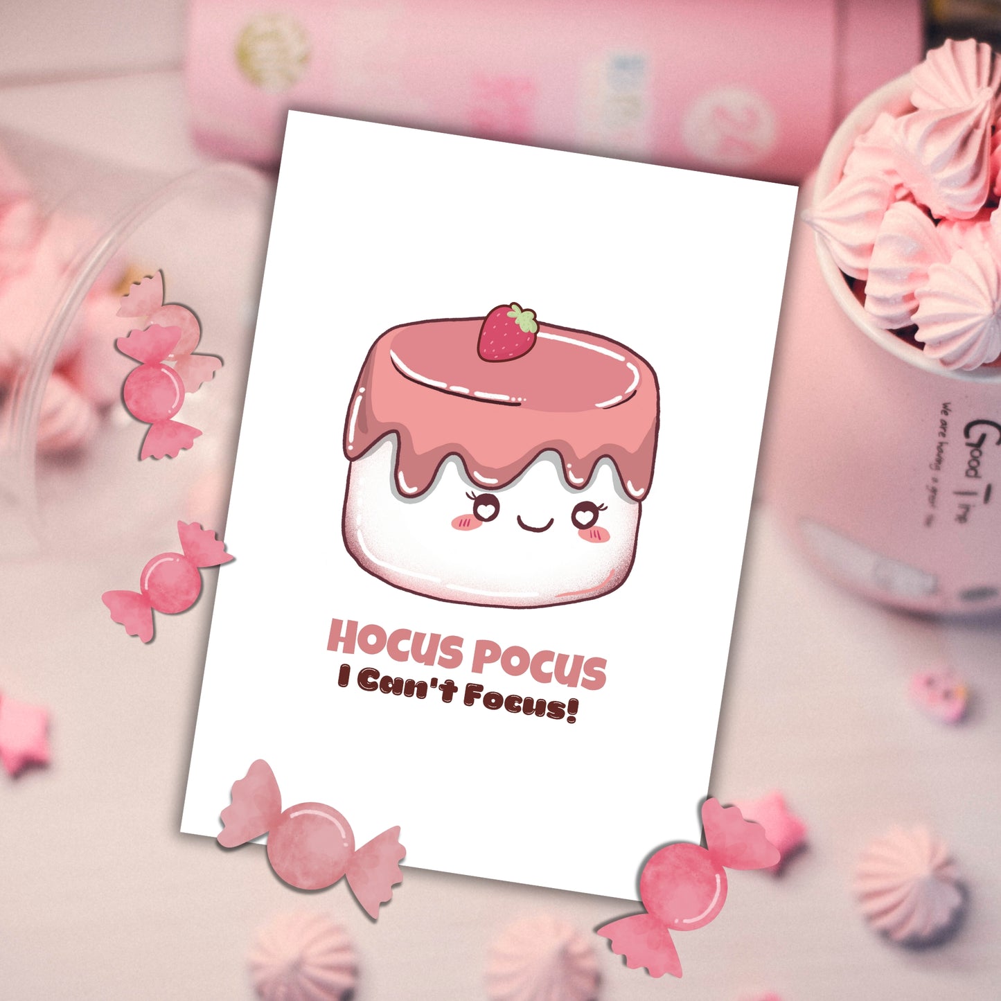 Postkarte Marshmallow "Hocus Pucus" | Just Neurospicy