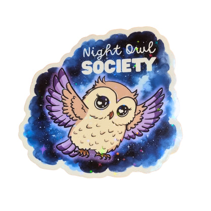 XL-Sticker "Night Owl Society" - Eulensticker mit Holo-Effekt
