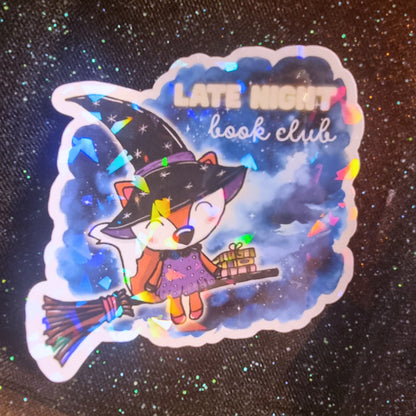 XL-Sticker "Late Night Book Club" - Vinyl Sticker mit Holo-Effekt