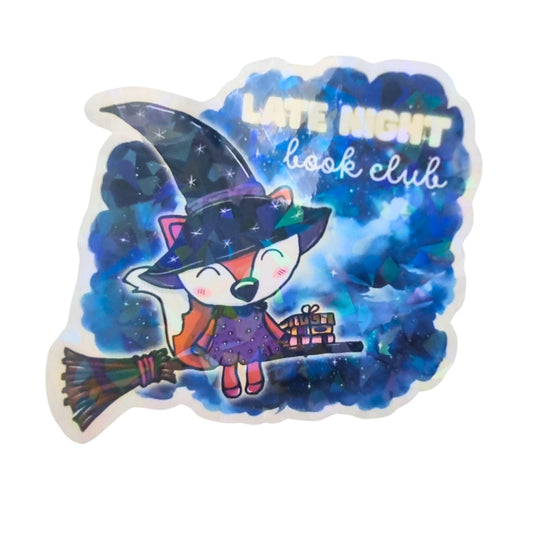XL-Sticker "Late Night Book Club" - Vinyl Sticker mit Holo-Effekt