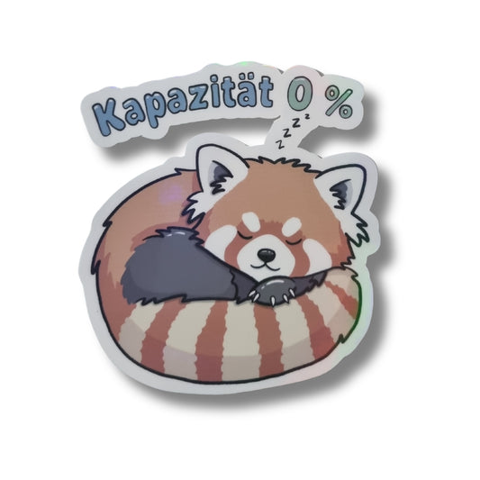 Vinyl Sticker schlafender Roter Panda mit Statement Kapazität 0%, Kollektion Just Neurospicy