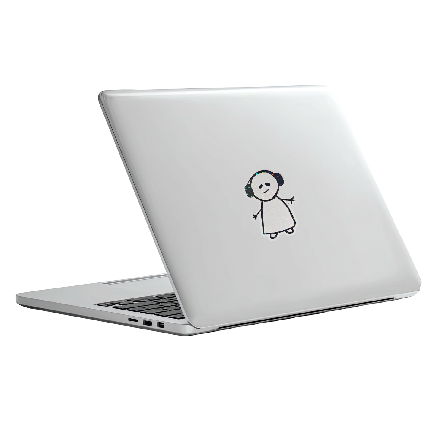Laptop-Sticker mit Struchmännchen und lachendem Gesicht - handgezeichnet von millicat.de
