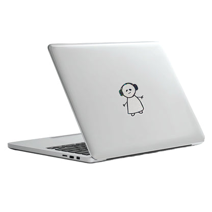 Laptop-Sticker mit Struchmännchen und lachendem Gesicht - handgezeichnet von millicat.de
