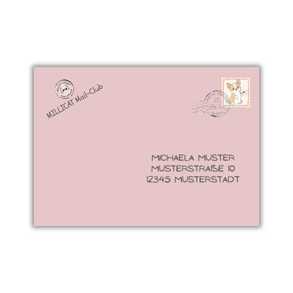 MILLICAT Mail-Club - Rosa Musterbrief für den Snail Mail Club als Vorschaubild für die monatliche Abo-Post