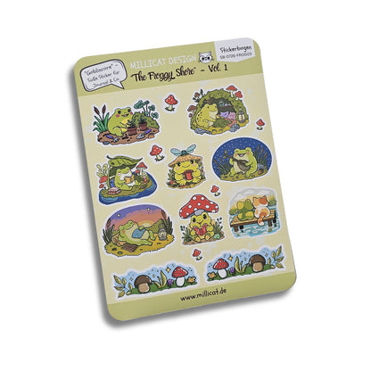 Frosch-Stickerbogen „Froggy Shore“ Vol 1