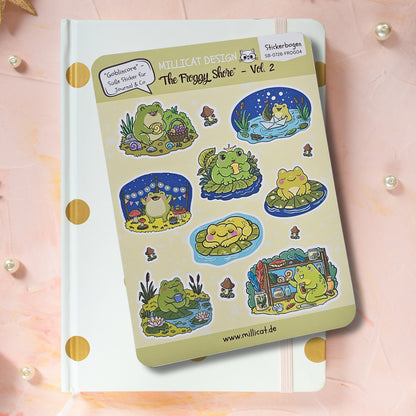 Frosch-Stickerbogen „Froggy Shore“ Vol 2
