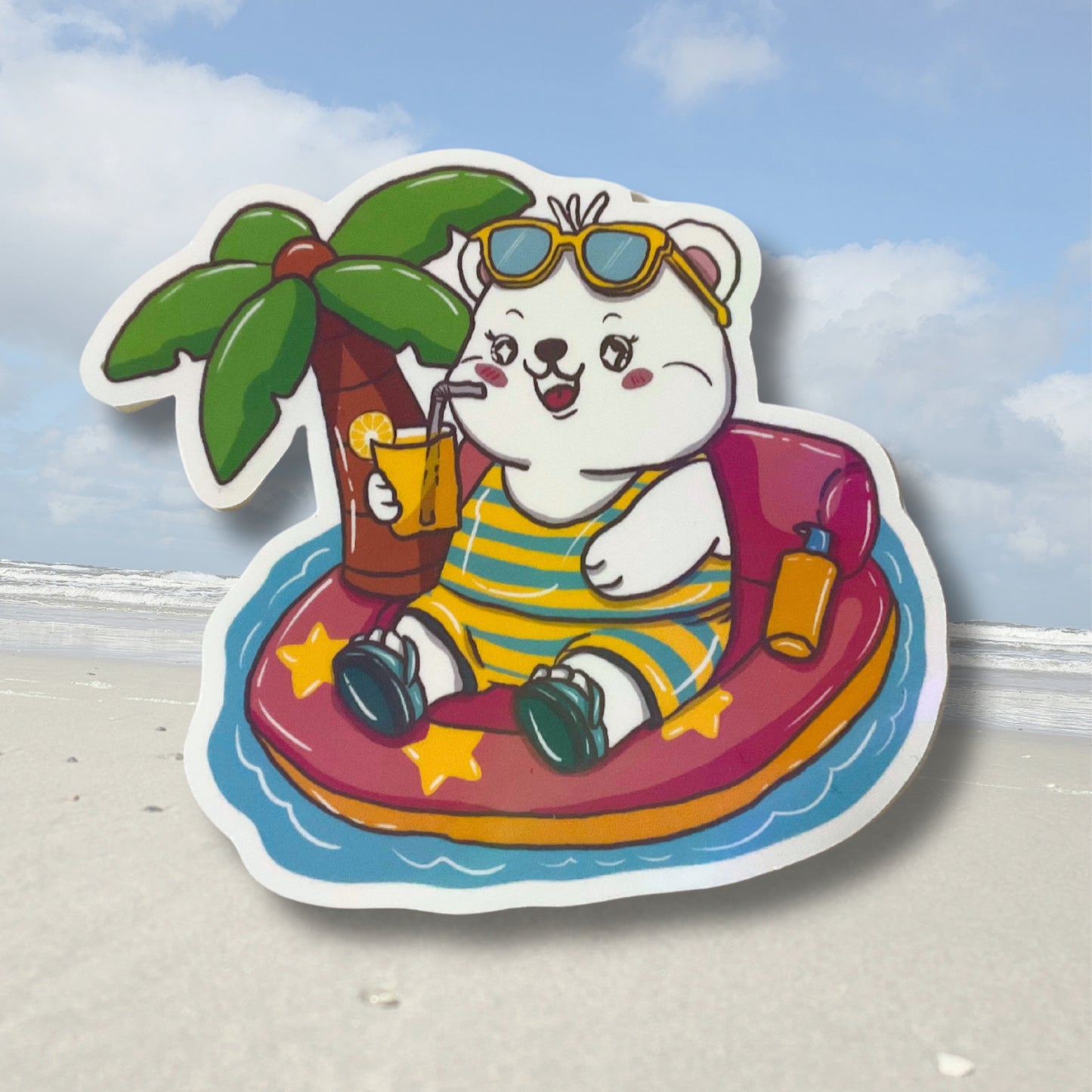 XL-Sticker "Tobi auf der Badeinsel"