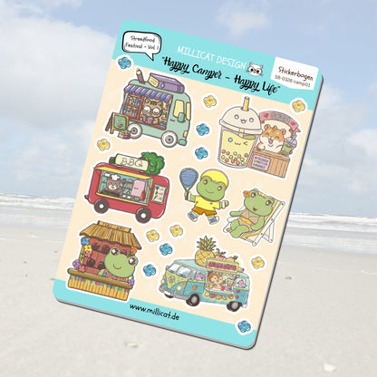 Stickerbogen Vol. 1 – „Streetfood-Festival“ der Happy Camper