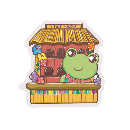 XL-Sticker „Frosch Zillo an der Tiki-Bar“
