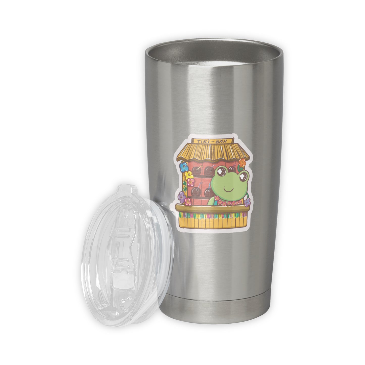 XL-Sticker „Frosch Zillo an der Tiki-Bar“