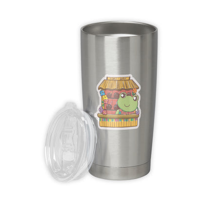 XL-Sticker „Frosch Zillo an der Tiki-Bar“