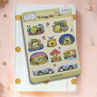 Frosch-Stickerbogen „Froggy Shore“ Vol 1