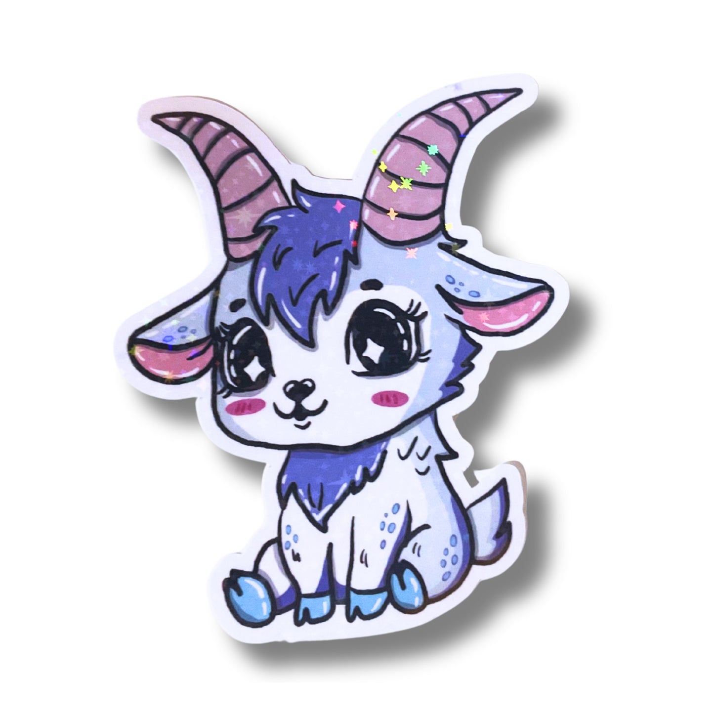 Sternzeichen-Sticker Steinbock „Herrmann“ – Vinylsticker mit Holoeffekt