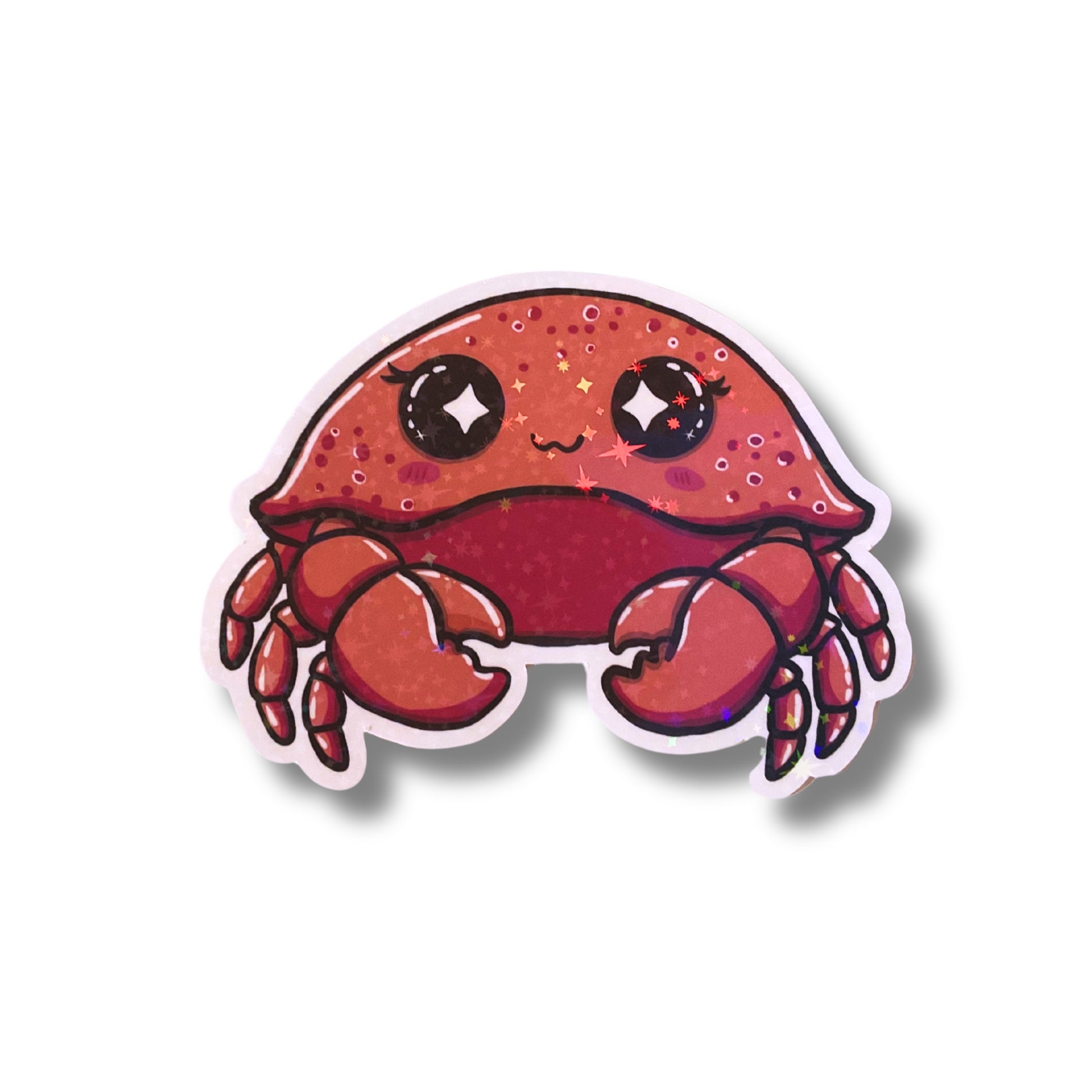 Großer Sternzeichen Sticker Krebs als roter Flusskrebs Kuddel mit großen Scheren aus der Zodiac Cuties Kollektion von Millicat Design.