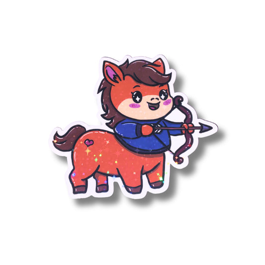 Großer Sternzeichen Sticker Schütze -  Ein Zentaur als edler, Beschützer Tamme aus der Zodiac Cuties Kollektion von Millicat Design.